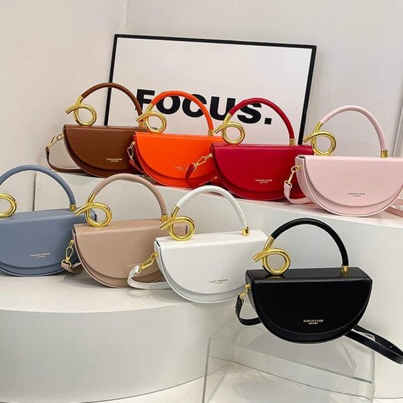 Black PU Leather Slouchy Saddle Bag for Women - Versatile Crossbody, Shoulder, T - Picture 7 of 7